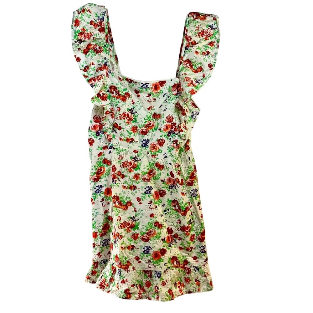 Blue Rain Eyelet Lace Sundress Women's Small Floral Sweet Boho Cotton Lined Mini